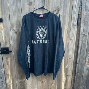 Vintage NFL Black Graphic Tee Flame design Size XL